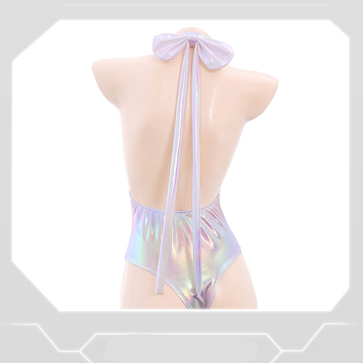 Fee Et Moi - Lustrous Holographic Cat-Ear Lingerie Set One Size
