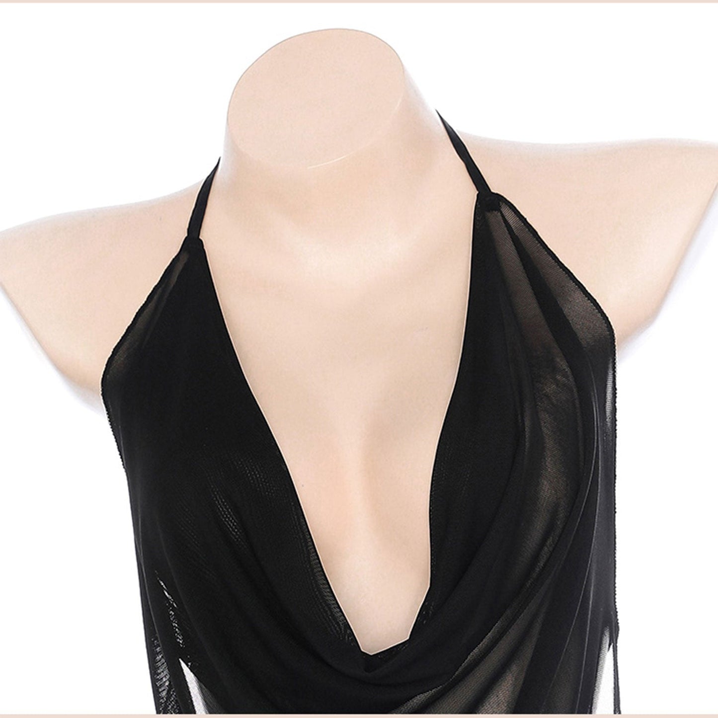 Fee Et Moi - Pure Temptation Sexy Halter Open Back with Matching Panty Burgundy One Size