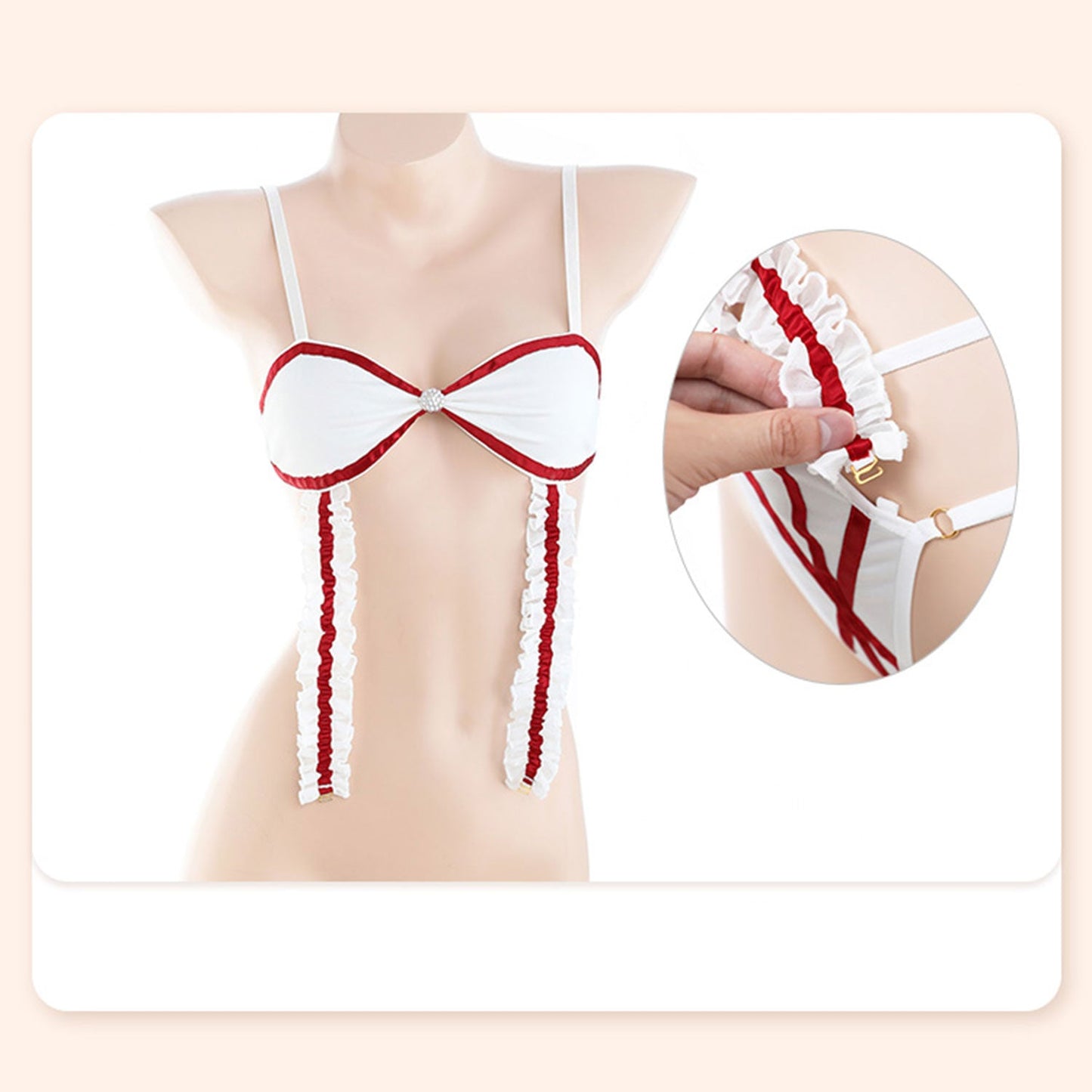 Fee Et Moi - Naughty Schoolgirl Plaid Strappy Lingerie Set One Size