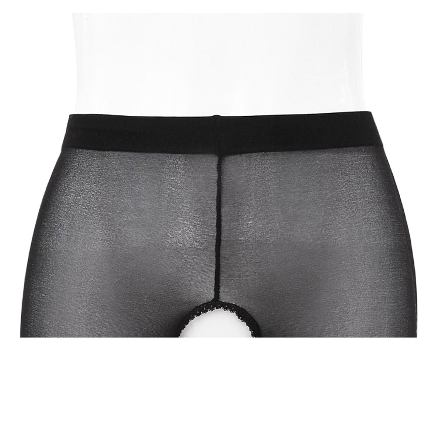 Fee Et Moi - Seductive Black Sheer Crotchless Pantyhose