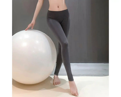 Fee Et Moi - Seluar Yoga Sutera Cawat Terbuka Seksi Saiz Bebas Kelabu