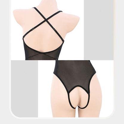Fee Et Moi - Baju Atasan Bustier Berpadding Belakang Menyilang Tanpa Kelangkang Satu Potong Hitam