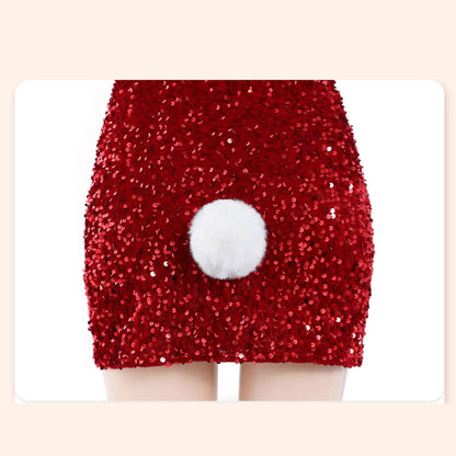 Fee Et Moi - Set Lingerie Arnab Berjuraian Merah Menggoda Santa