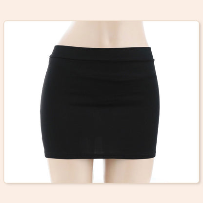 Fee Et Moi - Sexy Secretary Uniform Collared Tie-front Crop Top and Mini Skirt