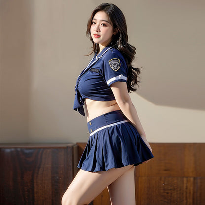 Fee Et Moi - Baju Ikat Depan Pegawai Menggoda dan Skirt Berlipat Besar