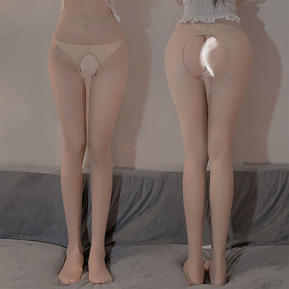 Fee Et Moi - Sarung Kaki Jarang Crotchless Warna Kulit Menggoda
