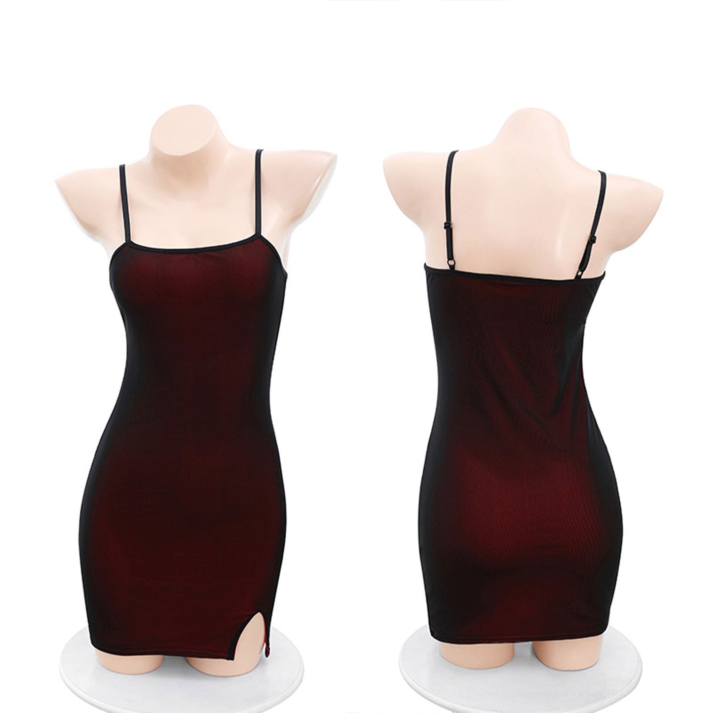 Fee Et Moi - Elegant Semi-Sheer Bodycon Nightwear with Slit