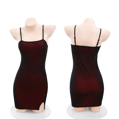 Fee Et Moi - Pakaian Tidur Bodycon Semi-Jarang Elegan dengan Belahan