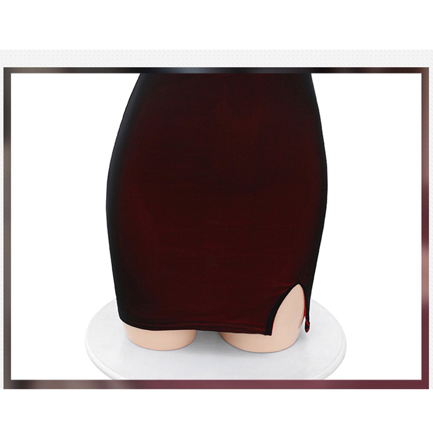 Fee Et Moi - Elegant Semi-Sheer Bodycon Nightwear with Slit