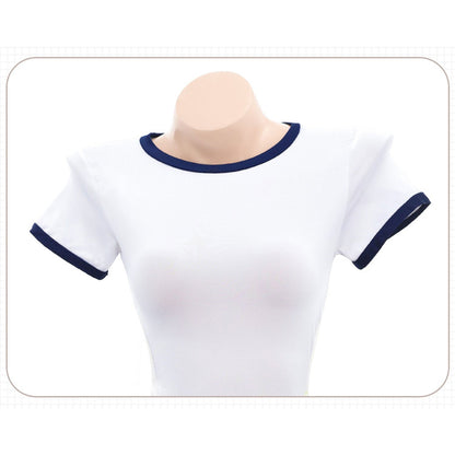 Fee Et Moi - Sporty Chic Lace-Up Sides Active Bodysuit with Hip Shorts