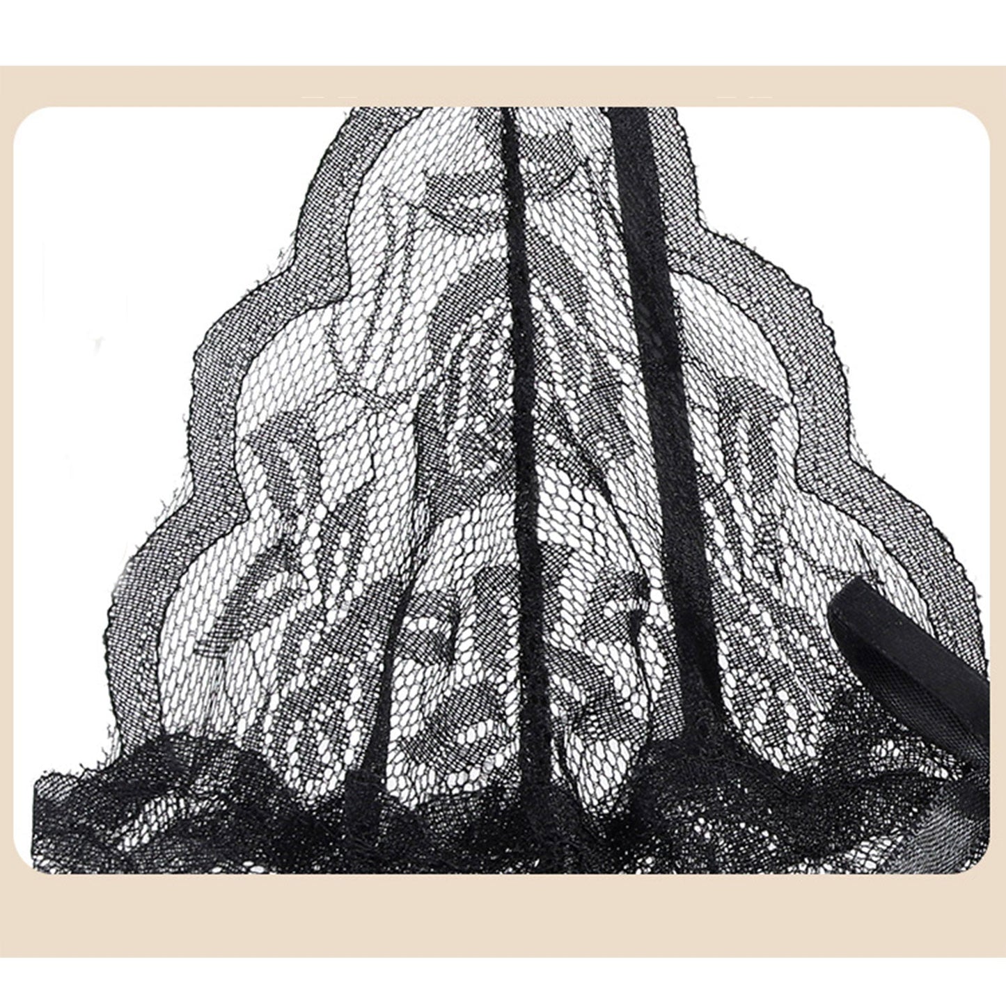Fee Et Moi - Sultry Deep V Sheer Lace Nightgown Lingerie Black