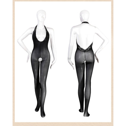 Fee Et Moi - Baju Badan Renda Tanpa Cawat Berleher Halter Menjerut Dalam yang Menggoda