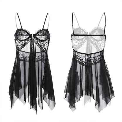 Fee Et Moi - Baju Tidur Babydoll Hitam Keanggunan Sepenuhnya Satu Saiz