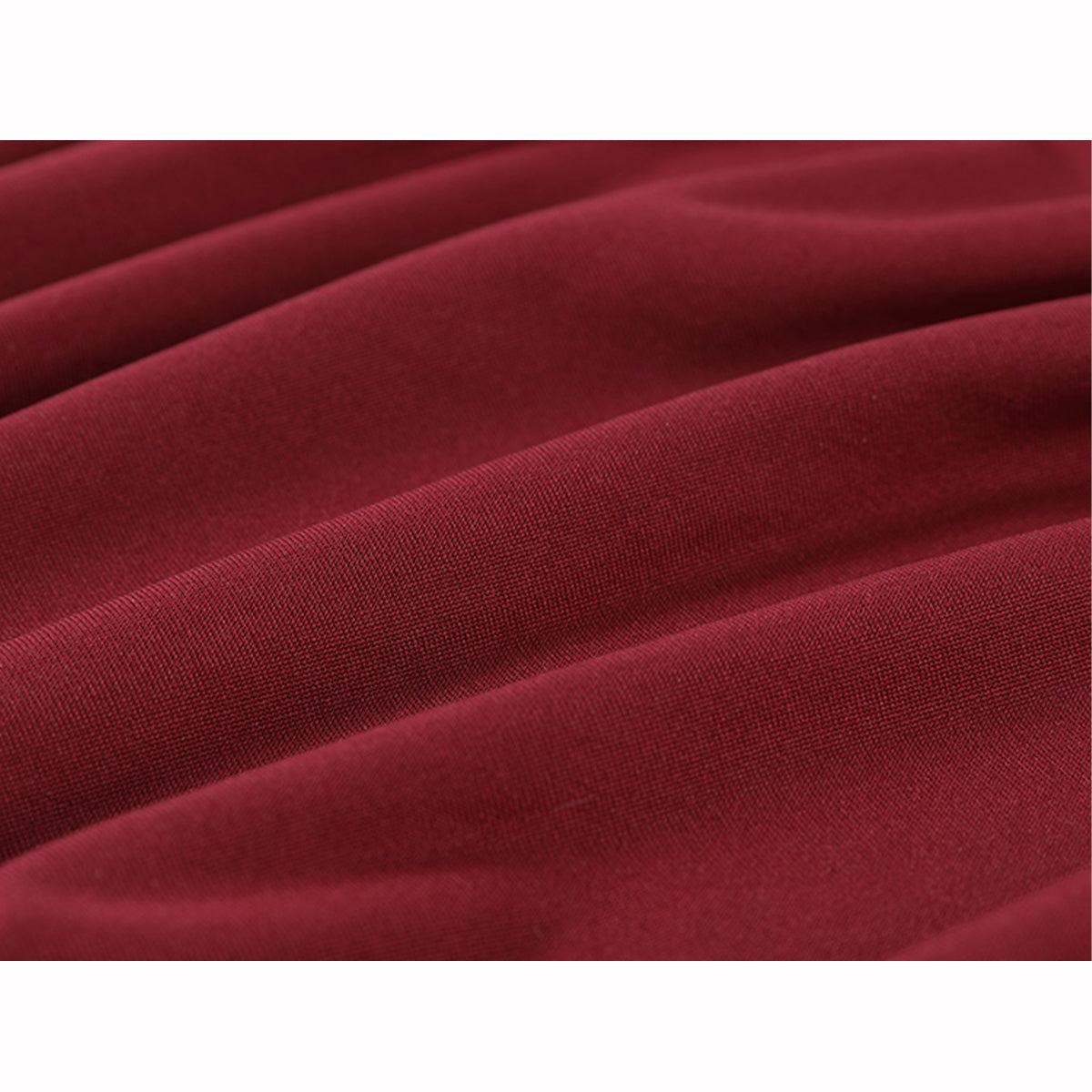 Fee Et Moi – Deep V-Neck Ruched Slip Nightdress Wine Red One Size