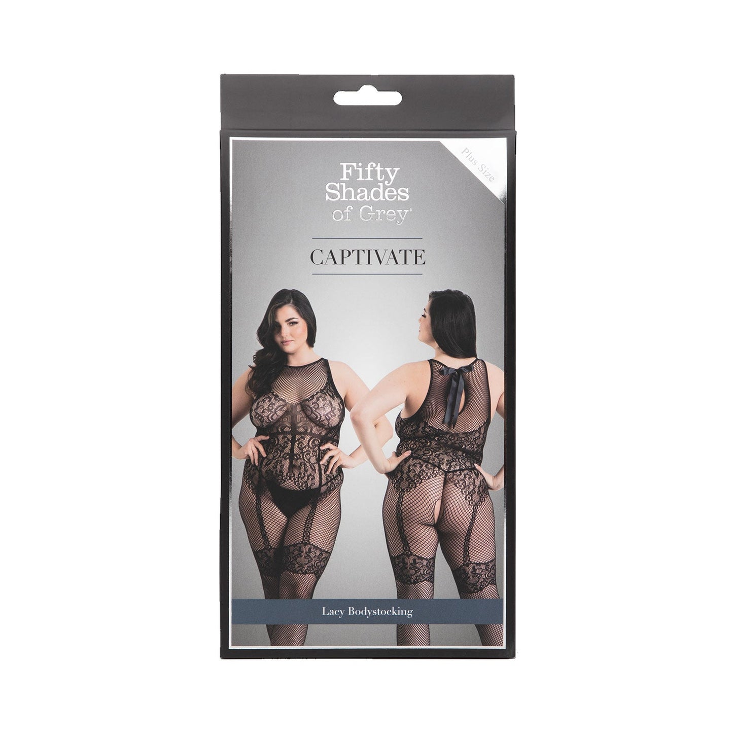 Fifty Shades of Grey - Captivate Plus Size Black Lace Crotchless Bodystocking Queen