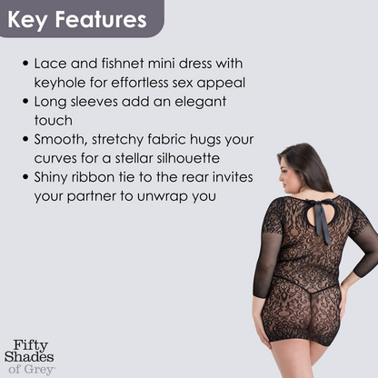 Fifty Shades of Grey - Captivate Gaun Mini Lengan Panjang Saiz Plus Queen