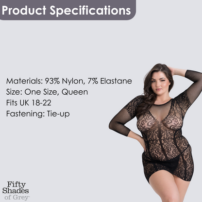 Fifty Shades of Grey - Captivate Gaun Mini Lengan Panjang Saiz Plus Queen