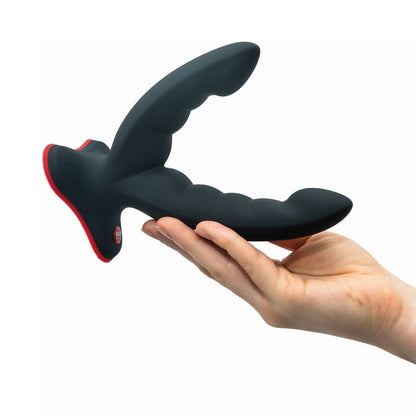 Fun Factory - Ryde Dildo Silikon Grinding Dua Kepala 4.8-inci dengan Penyedut Cawan Hitam
