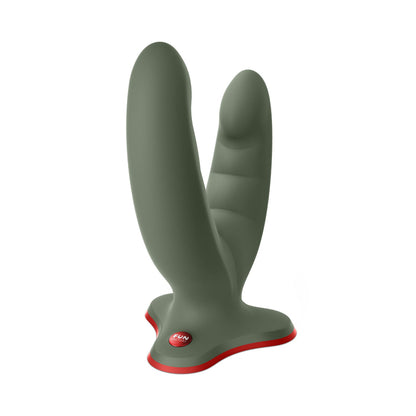 Fun Factory - Ryde Dildo Silikon Kepala Berkembar 4.8-inci dengan Cawan Sedutan Wild Olive