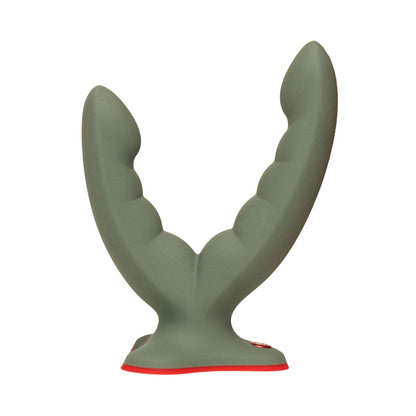 Fun Factory - Ryde Dildo Silikon Kepala Berkembar 4.8-inci dengan Cawan Sedutan Wild Olive