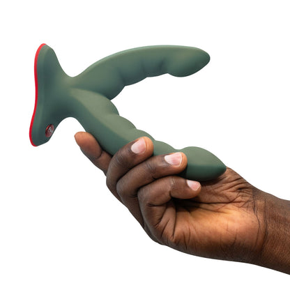 Fun Factory - Ryde Dildo Silikon Kepala Berkembar 4.8-inci dengan Cawan Sedutan Wild Olive