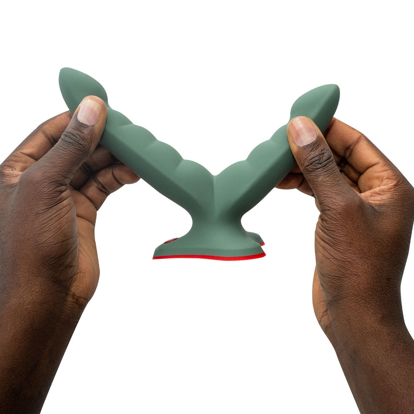 Fun Factory - Ryde Double Head Grinding 4.8-inch Silicone Dildo with Suction Cup Wild Olive