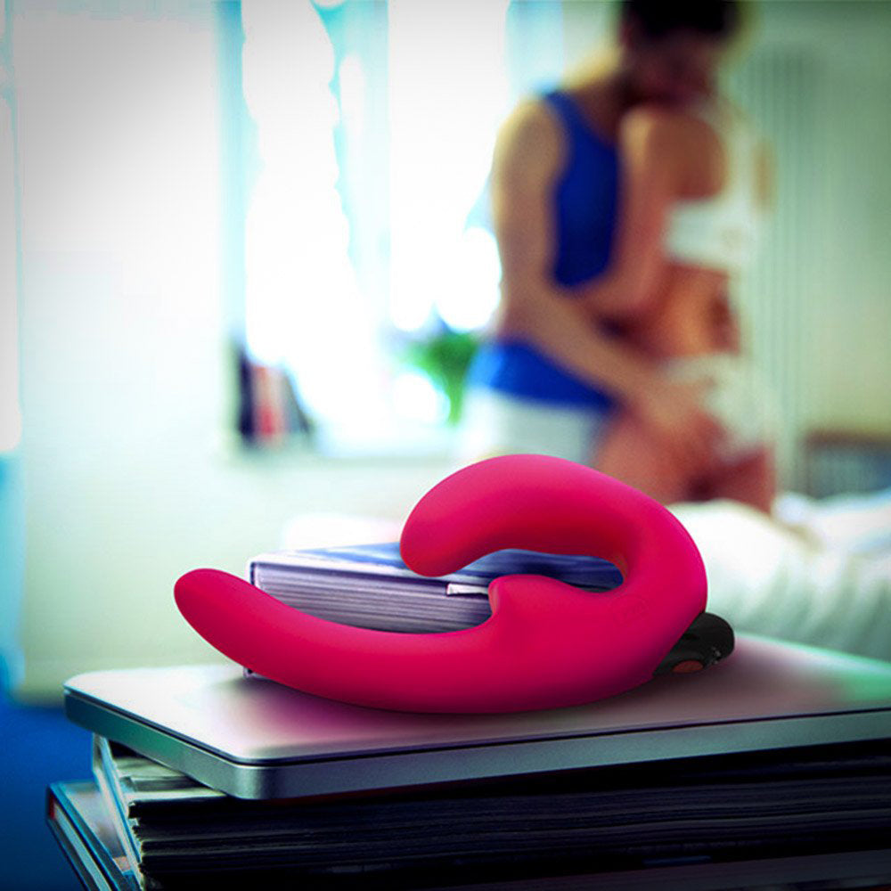 Fun Factory - Sharevibe Vibrating Strapless Dildo Couple Toy For Lesbians Pink