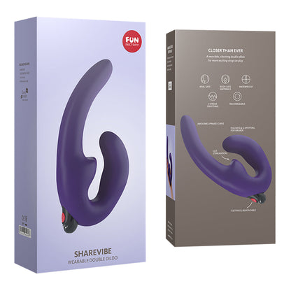 Fun Factory - Dildo Tanpa Tali Bergetar Sharevibe Mainan Pasangan Untuk Lesbian Ungu