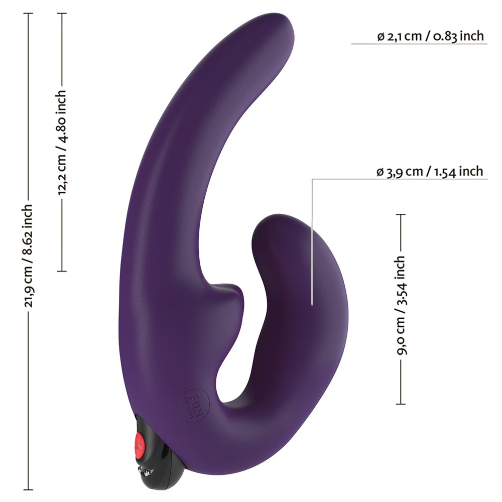 Fun Factory - Sharevibe Vibrating Strapless Dildo Couple Toy For Lesbians Purple