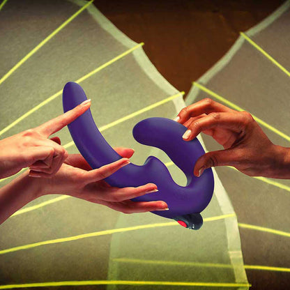 Fun Factory - Dildo Tanpa Tali Bergetar Sharevibe Mainan Pasangan Untuk Lesbian Ungu