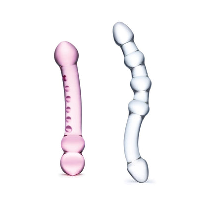 Glas - Set Dildo Kaca Bermata Dua Double Pleasure 2 Keping