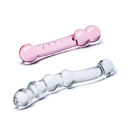 Glas - Set Dildo Kaca Bermata Dua Double Pleasure 2 Keping