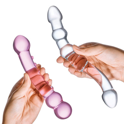 Glas - Set Dildo Kaca Bermata Dua Double Pleasure 2 Keping