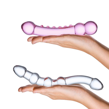 Glas - Set Dildo Kaca Bermata Dua Double Pleasure 2 Keping