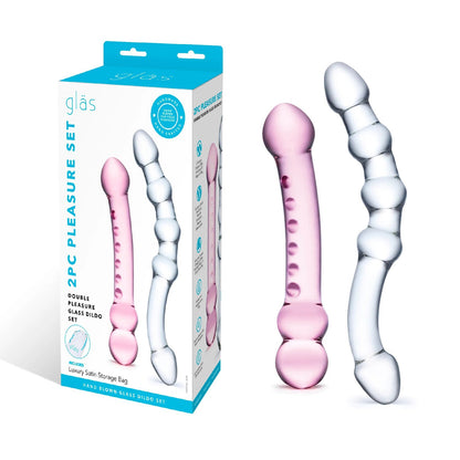 Glas - Set Dildo Kaca Bermata Dua Double Pleasure 2 Keping