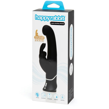Happy Rabbit - Alat Penggoncang G-Spot Rabbit Boleh Dicas Semula Hitam