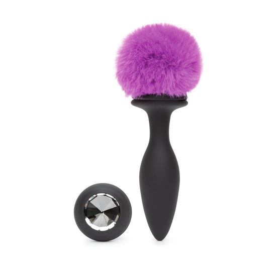 Happy Rabbit - Medium Rechargeable Vibrating Bunny Tail Butt Plug 4.75 Inch