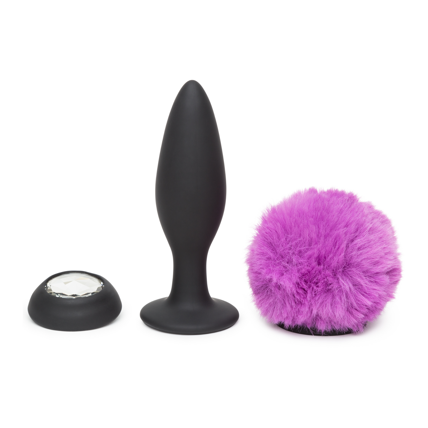 Happy Rabbit - Medium Rechargeable Vibrating Bunny Tail Butt Plug 4.75 Inch
