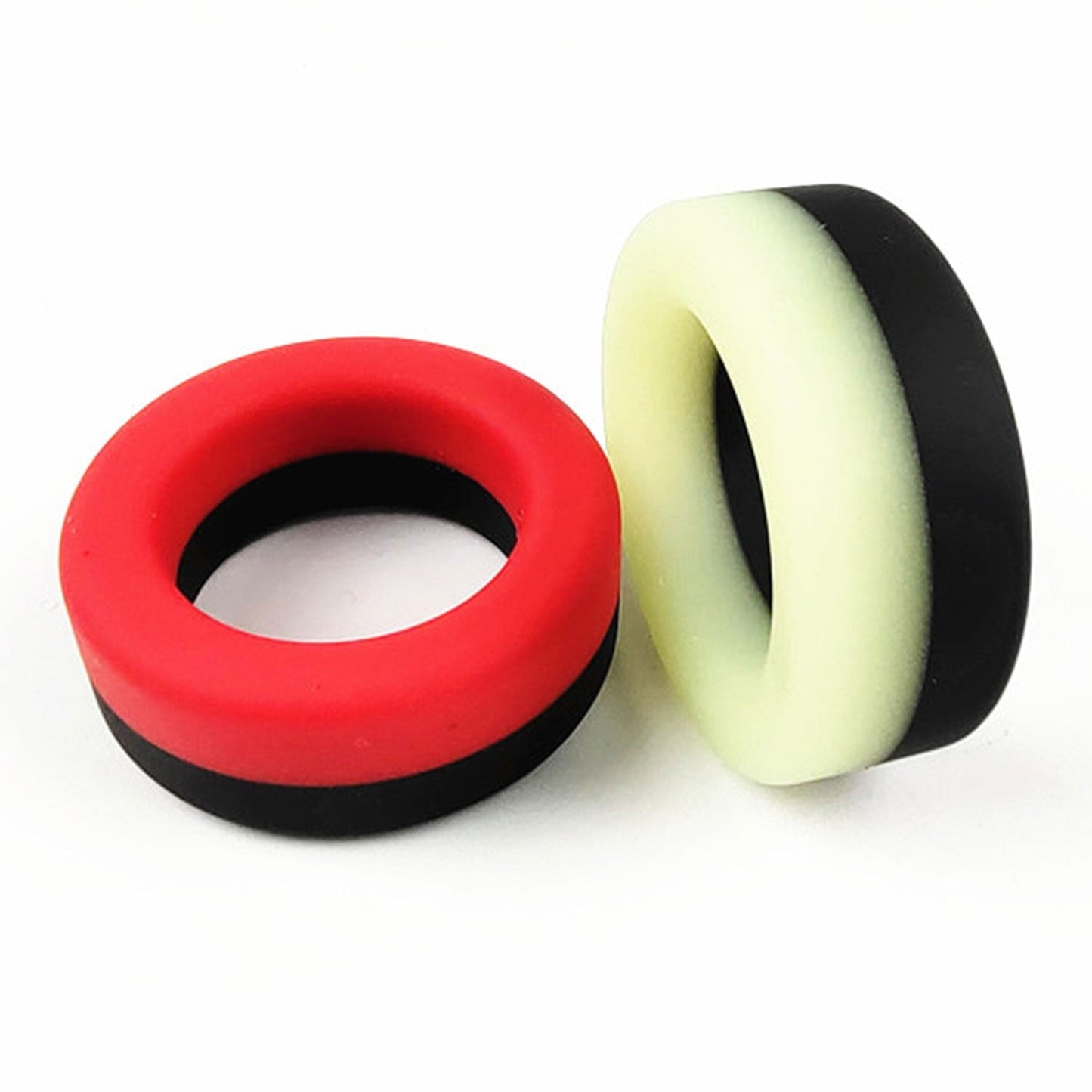 The Horny Company - John O Tyre Dual Colored Liquid Silicone Cock Ring Red/Black
