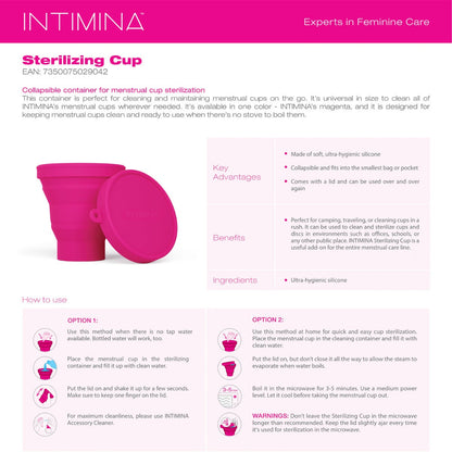 Intimina - Cawan Pensteril Boleh Lipat Magenta