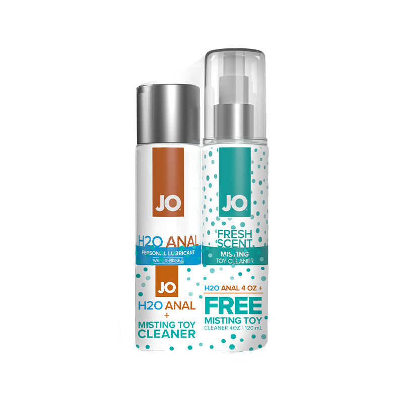 System JO -  Limited Edition H2O Anal Original Waterbased Lubricant 4oz + Misting Toy Cleaner 4oz