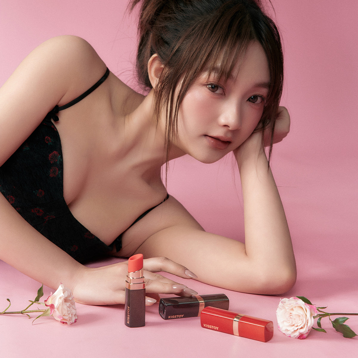 KissToy - Bobo Lipstick App-Controlled Clitoral Sucking Massager Black