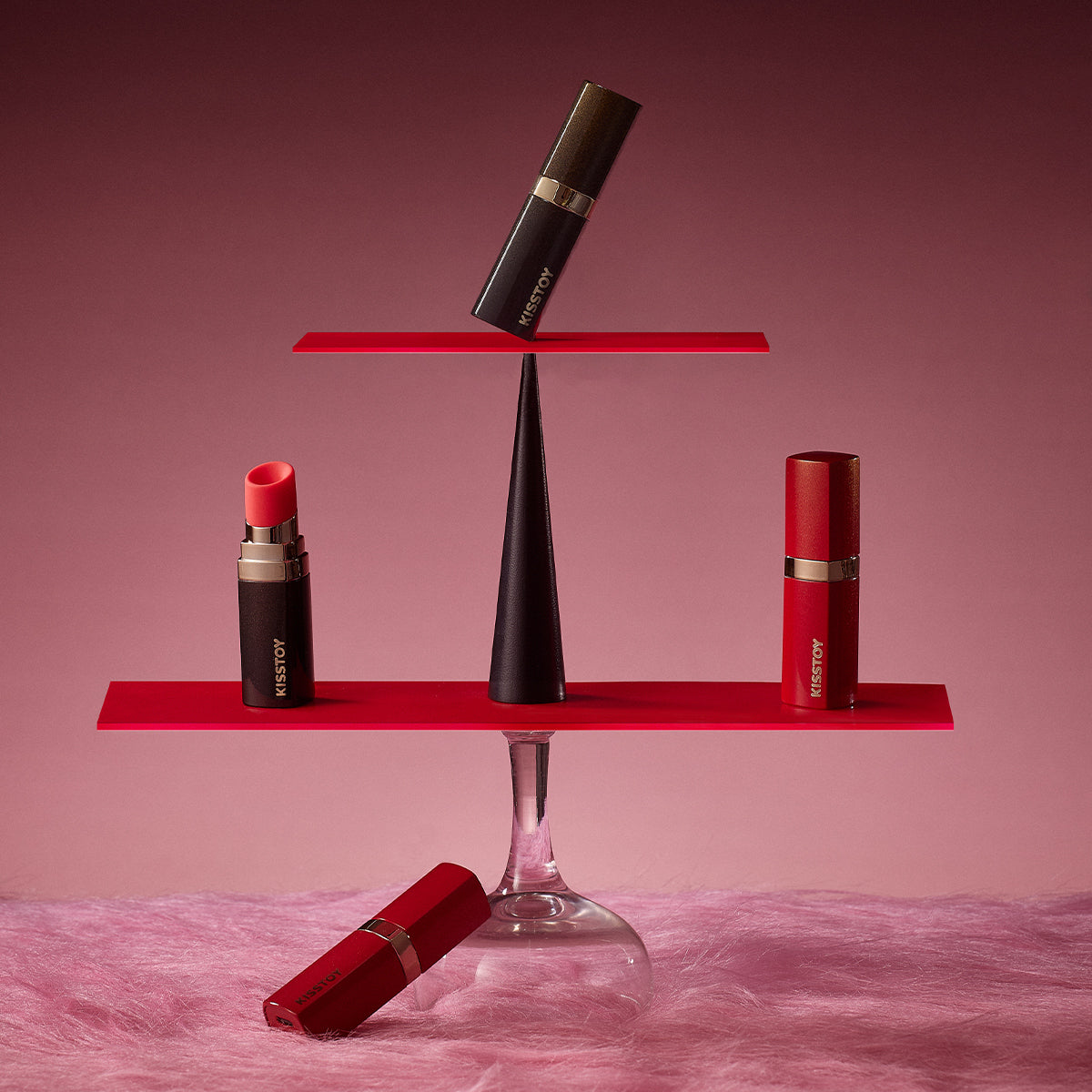 KissToy - Bobo Lipstick App-Controlled Clitoral Sucking Massager Red