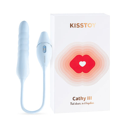 KissToy - Cathy III Aplikasi Kawalan Dwi Rangsangan Pengurut Biru