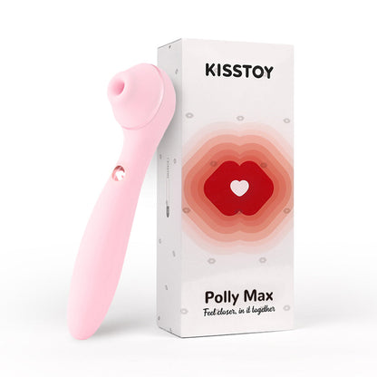 KissToy - Perangsang Kelentit Berputar dan Berpemanas Kawalan Aplikasi Polly Max 3.0 Merah Jambu