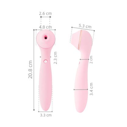 KissToy - Perangsang Kelentit Berputar dan Berpemanas Kawalan Aplikasi Polly Max 3.0 Merah Jambu