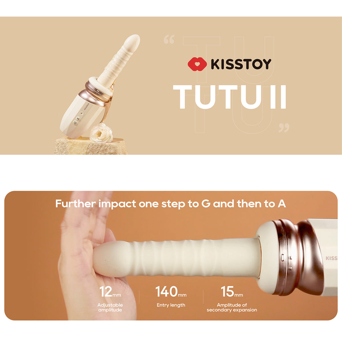 KissToy - Tutu II App-Controlled Thrusting Mini Sex Machine