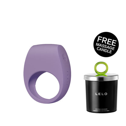 Lelo - Tor 3 Cincin Pasangan Bergetar Terkawal Aplikasi Ungu Senja (Lilin Urut Percuma)