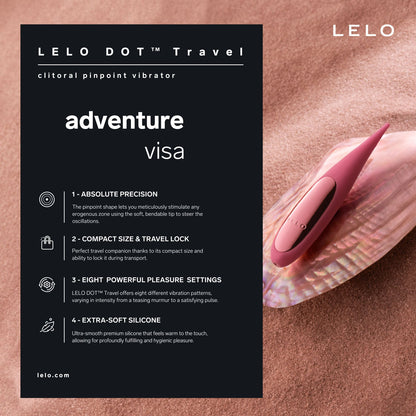 Lelo - Dot Travel Vibrator Titik Kelentit Boleh Cas Semula Merah Jambu
