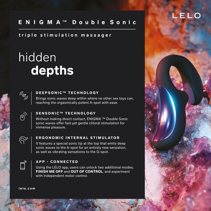 Lelo - Enigma Perangsang Kawalan Aplikasi Sonic Berganda Ungu Siber
